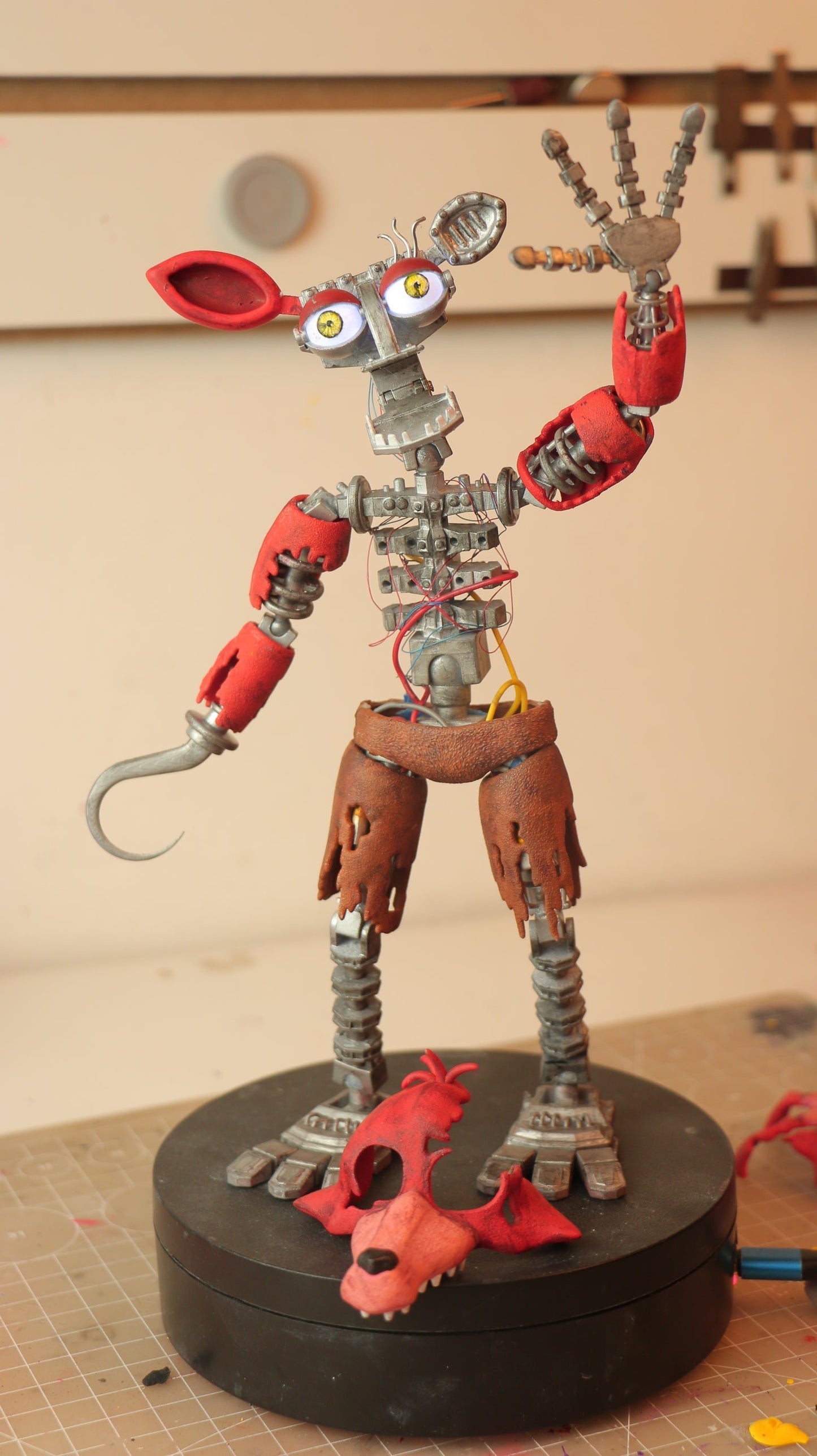 Collectible Whiteret Foxy figure from Five Nights at Freddy’s (no lights)